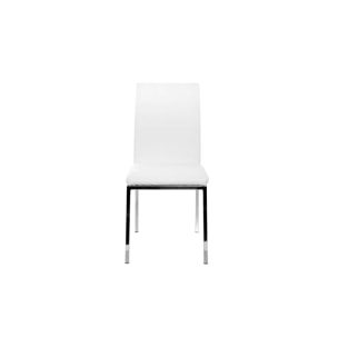 Chaises design blanc et acier chromé (lot de 2) SIMEA