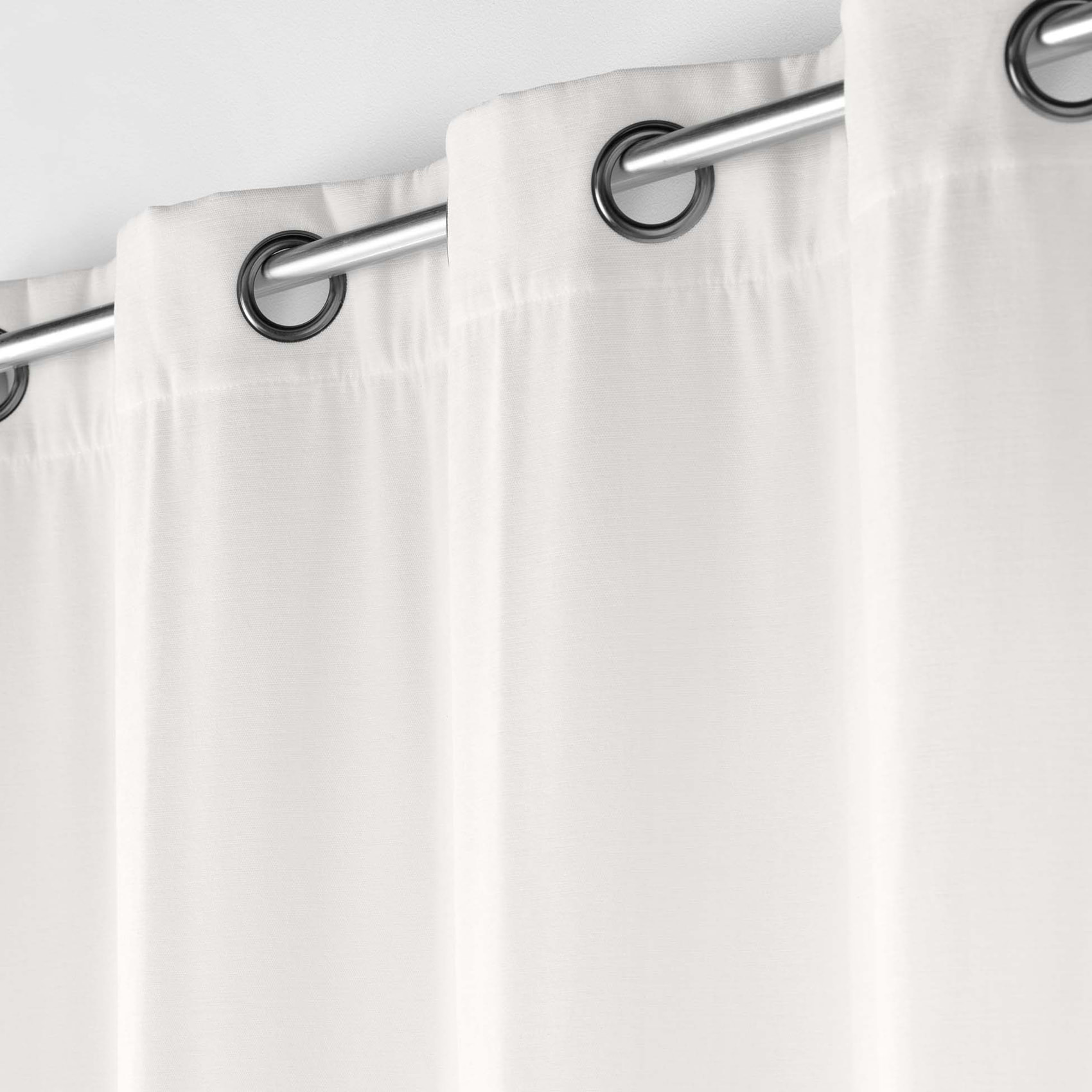 Rideau tamisant en velours uni - Blanc