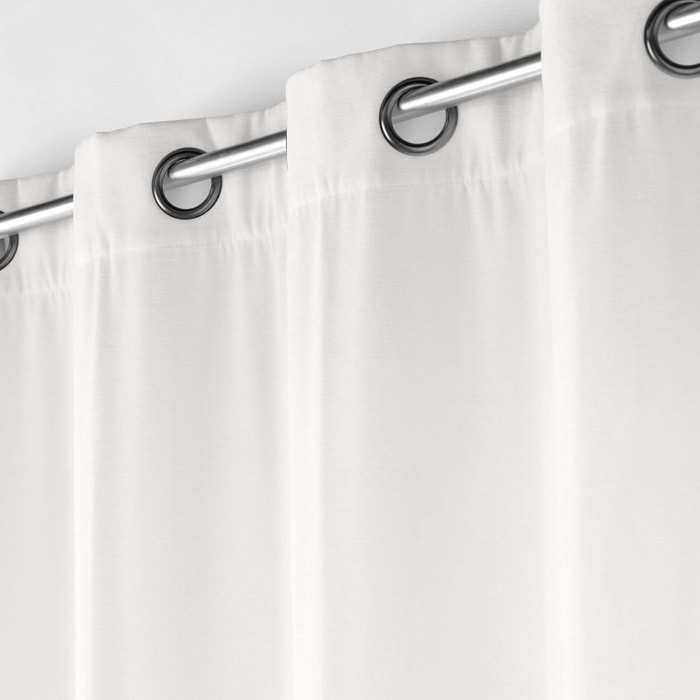 Rideau tamisant en velours uni - Blanc