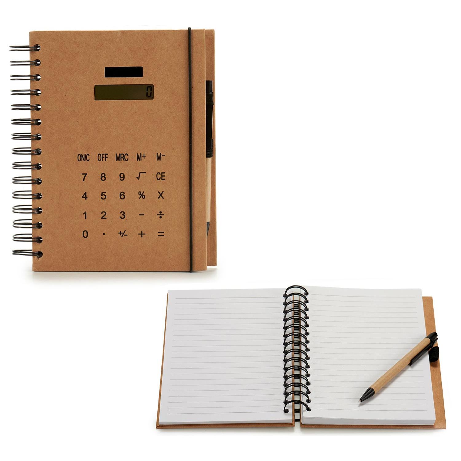 Cuaderno calculadora con bolígrafo 21 cm.