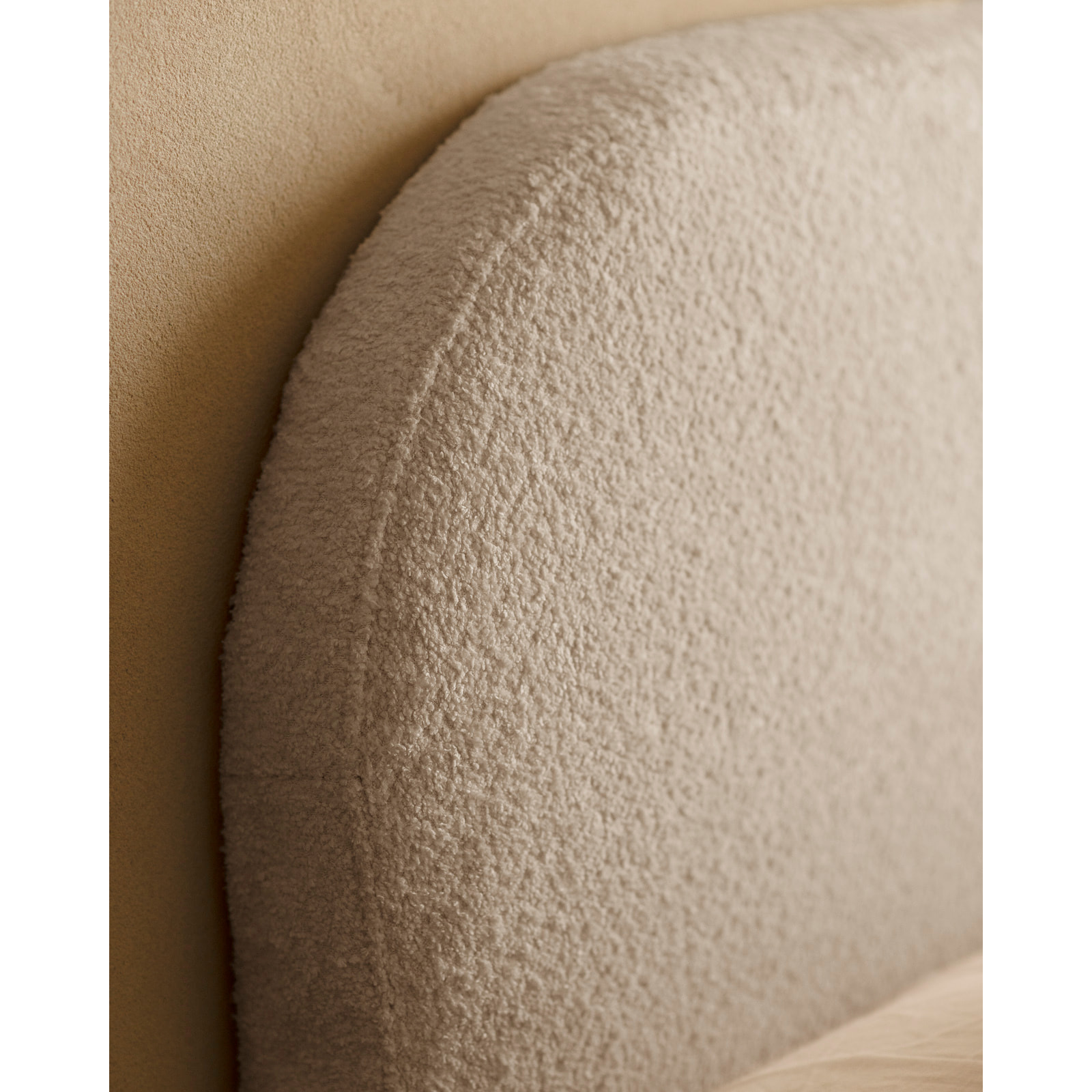 Tête de lit déhoussable en bouclé gris clair en différentes tailles
