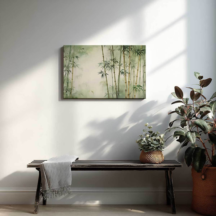 Tableau forêt de bambous zen Toile imprimée