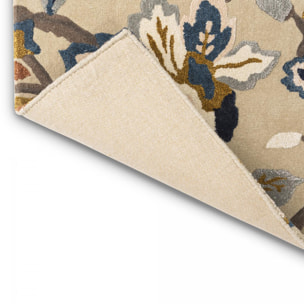 Tapis salon et chambre fait à la main en laine motif floral PIAL