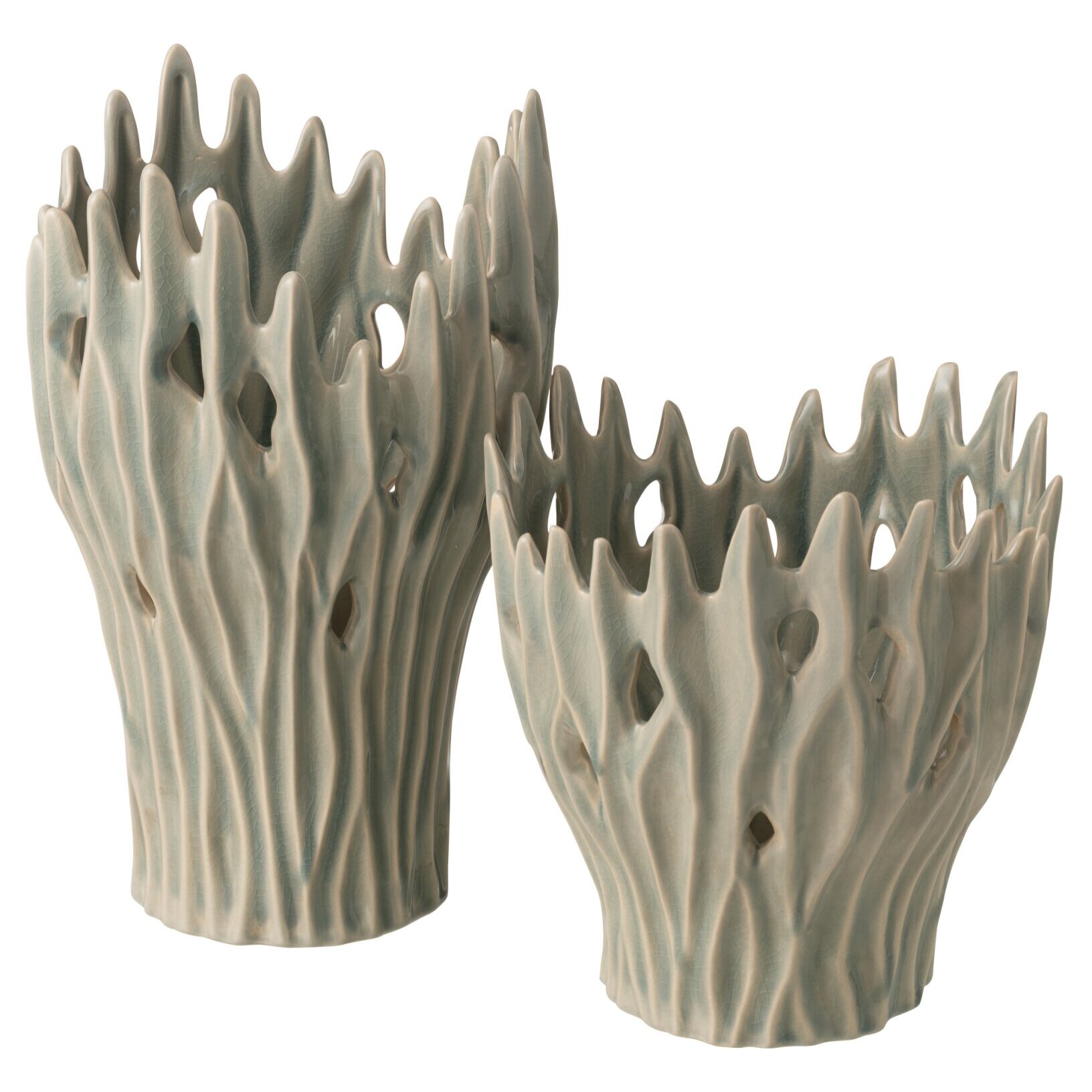 J-Line Vase Amy - porcelaine - bleu clair - large