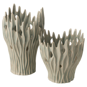 J-Line Vase Amy - porcelaine - bleu clair - large