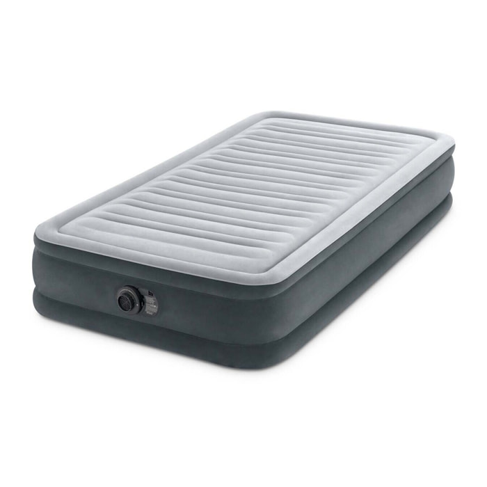 Intex Materasso Gonfiabile Dura-Beam Comfort Plush Singolo con Pompa Elettrica Incorporata, 99x191x33 cm