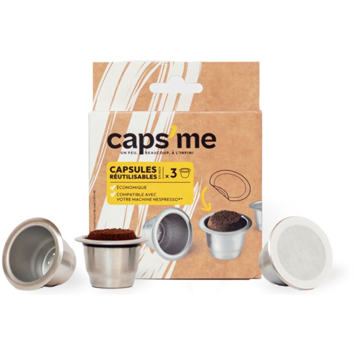 Capsule réutilisable CAPS ME x3 compatibles Nespresso® Original