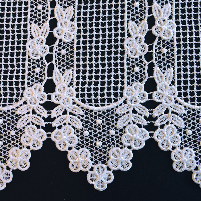 Brise Bise macramé motif fleurs - Blanc