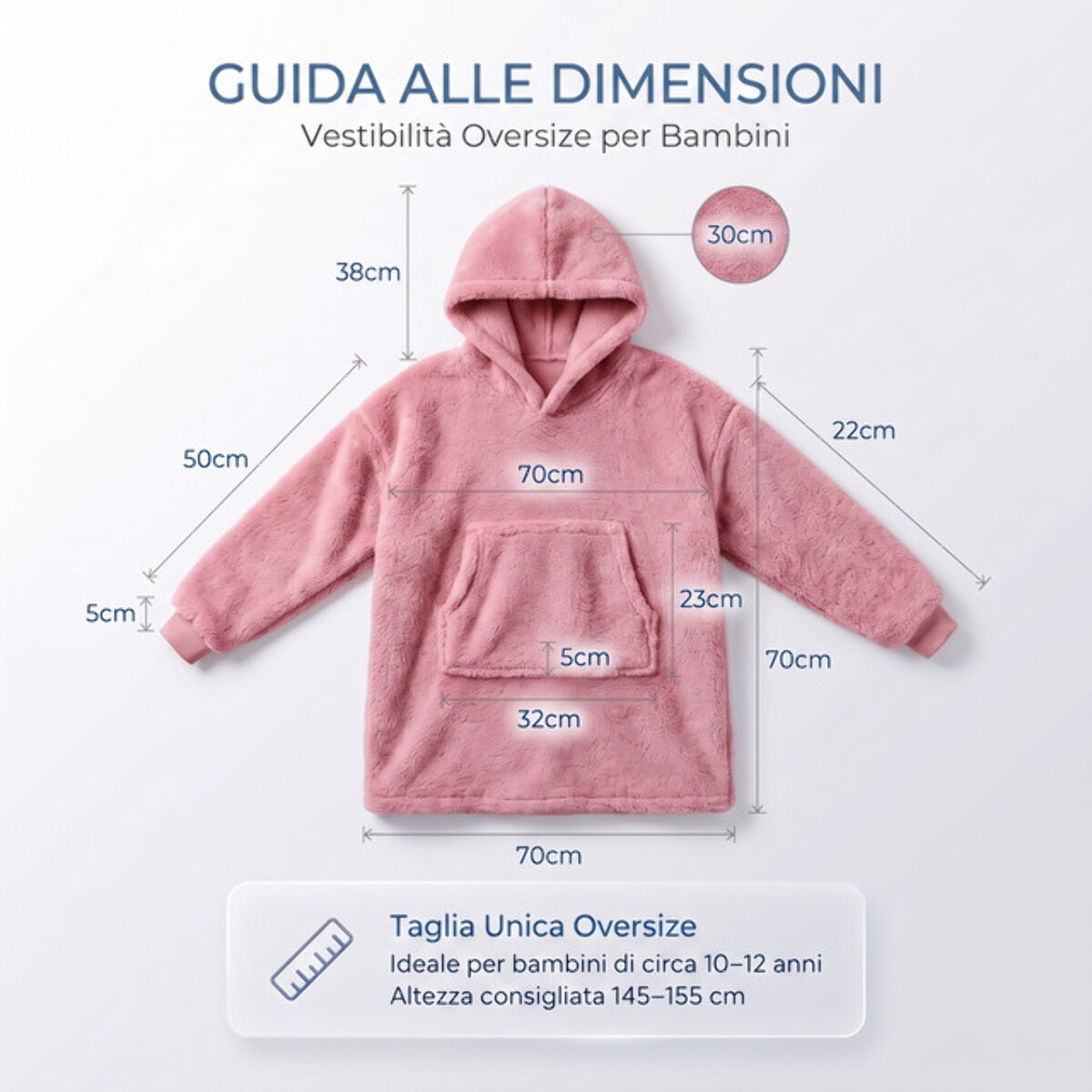 Felpa coperta bambini in poliestere - Rosa