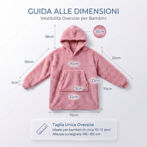 Felpa coperta bambini in poliestere - Rosa