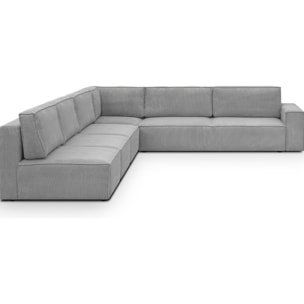 Canapé d'angle droit convertible 10 places en velours côtelé - Harper Mod