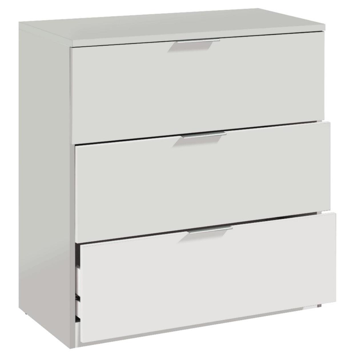 Cassettiera 3 Cassetti Comodino Senza Piedi Comò Mobile Camera Letto Salvaspazio Antigraffio Design Minimal Moderno Lavanderia 77x38x80 Cm Bianco