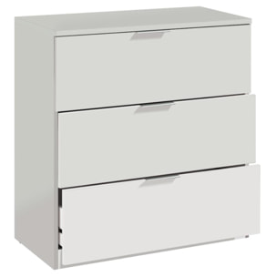 Cassettiera 3 Cassetti Comodino Senza Piedi Comò Mobile Camera Letto Salvaspazio Antigraffio Design Minimal Moderno Lavanderia 77x38x80 Cm Bianco
