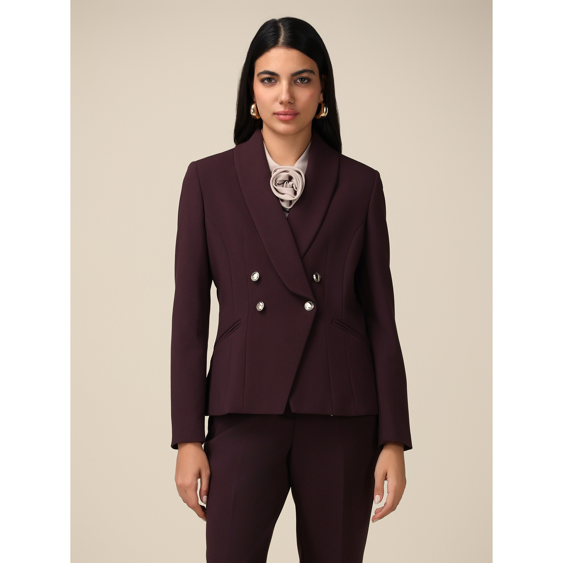 Oltre - Short double-breasted blazer - Burgundy