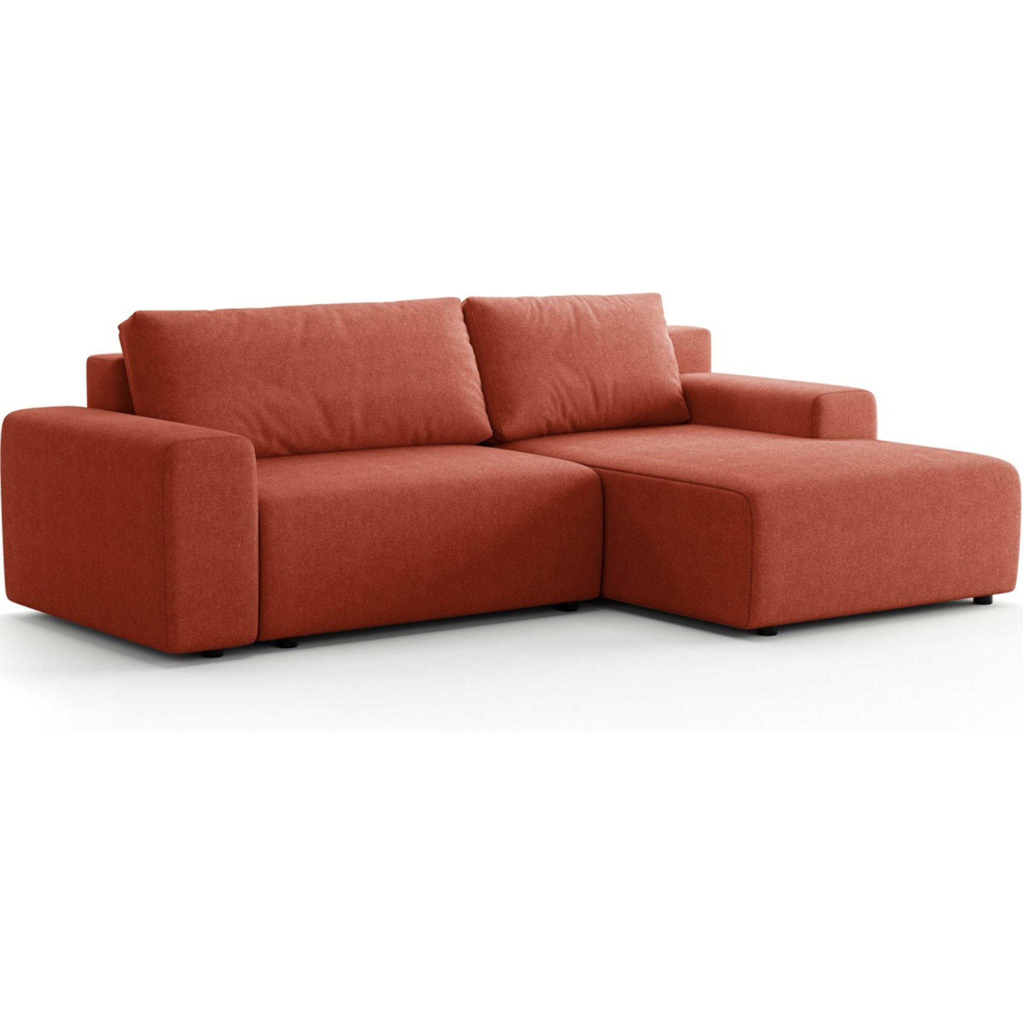 Canapé d'angle réversible convertible 5 places en tissu chenille - LUNO