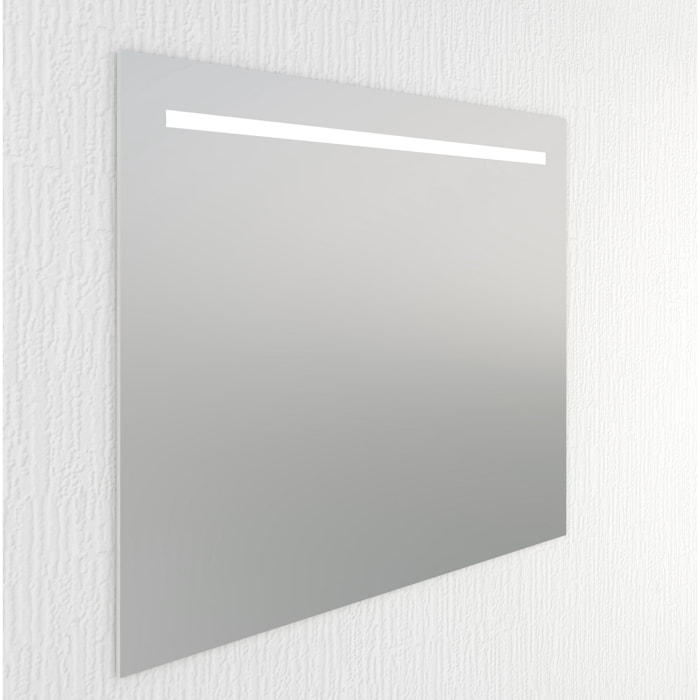 Miroir de salle de bain lumiére led horizontal Alday, 100x80cm