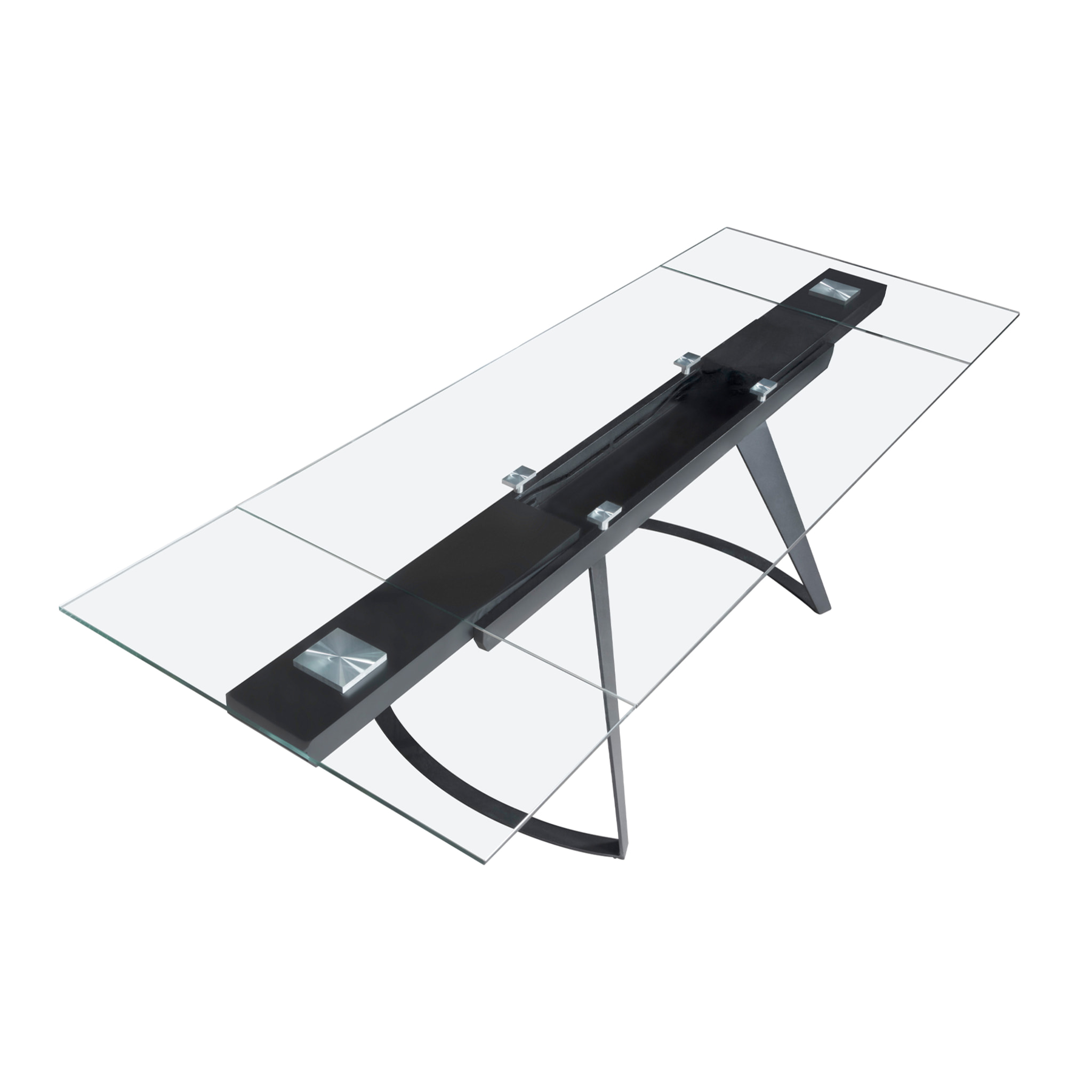 Mesa comedor Angel Cerdá extensible rectangular con tapa de cristal templado 180x100x75cm