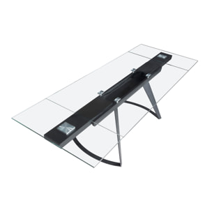 Mesa comedor Angel Cerdá extensible rectangular con tapa de cristal templado 180x100x75cm