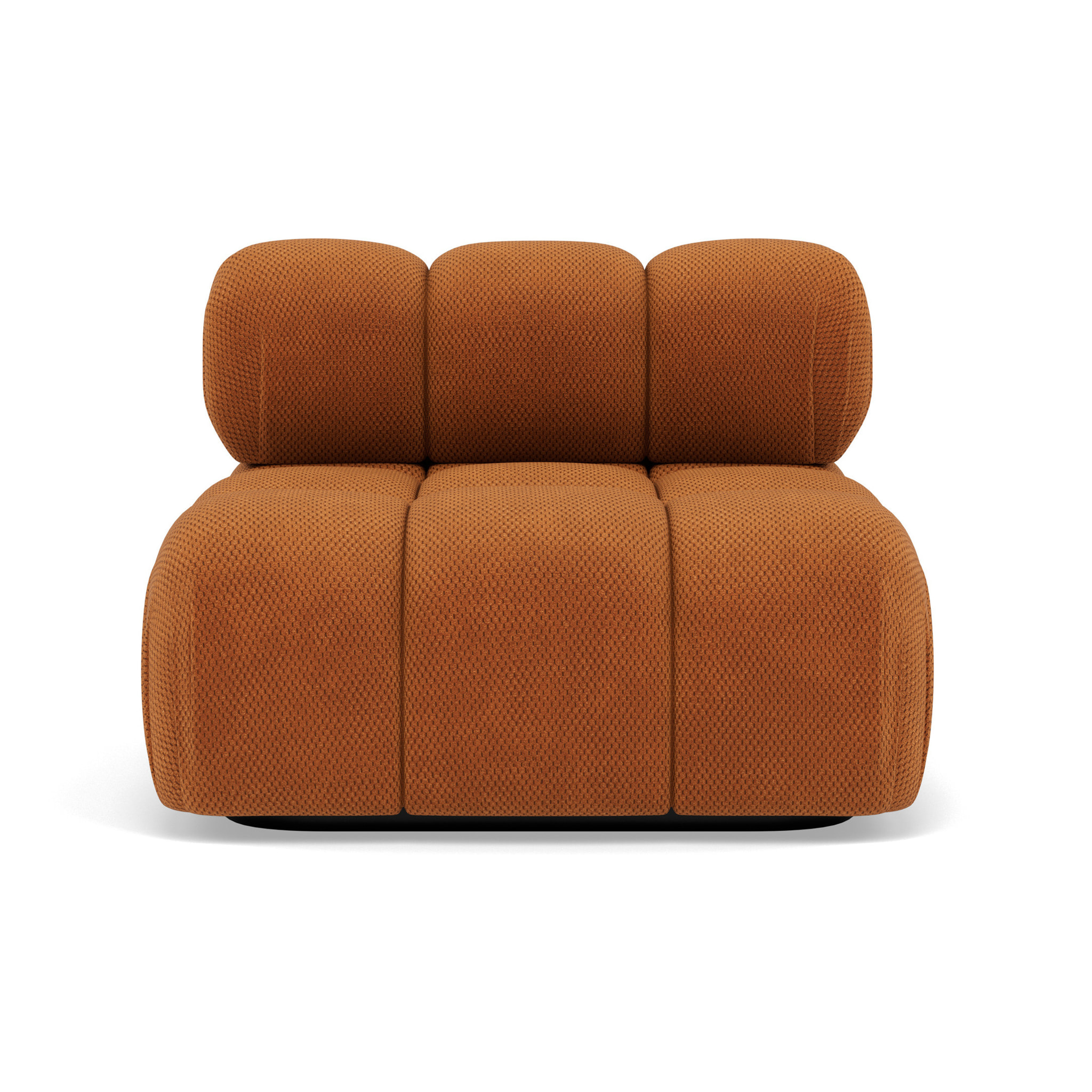 Ruby - module d'assise sans accoudoirs en velours texturé - Terracotta