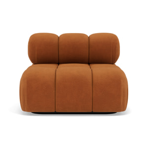 Ruby - module d'assise sans accoudoirs en velours texturé - Terracotta