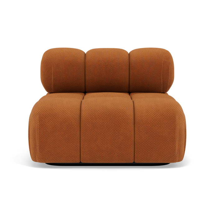 Ruby - module d'assise sans accoudoirs en velours texturé - Terracotta