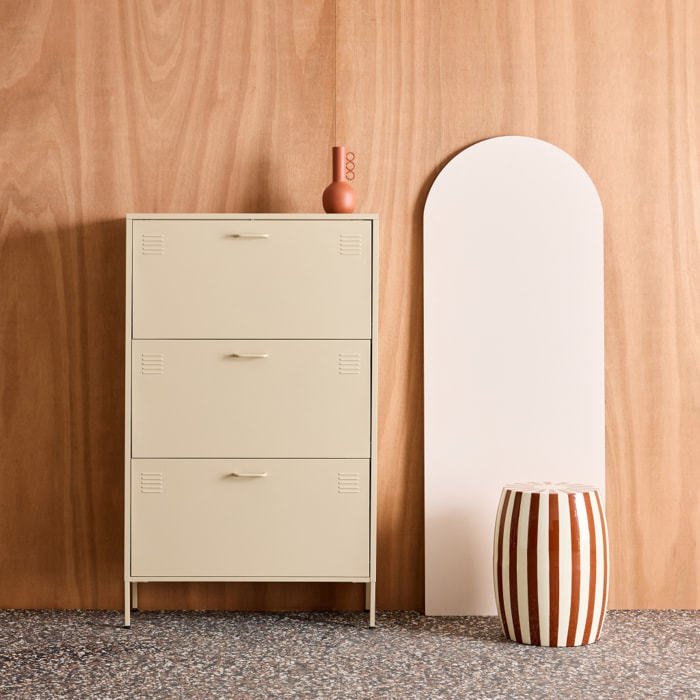 Meuble à chaussures industriel métal 3 abattants ALABAMA