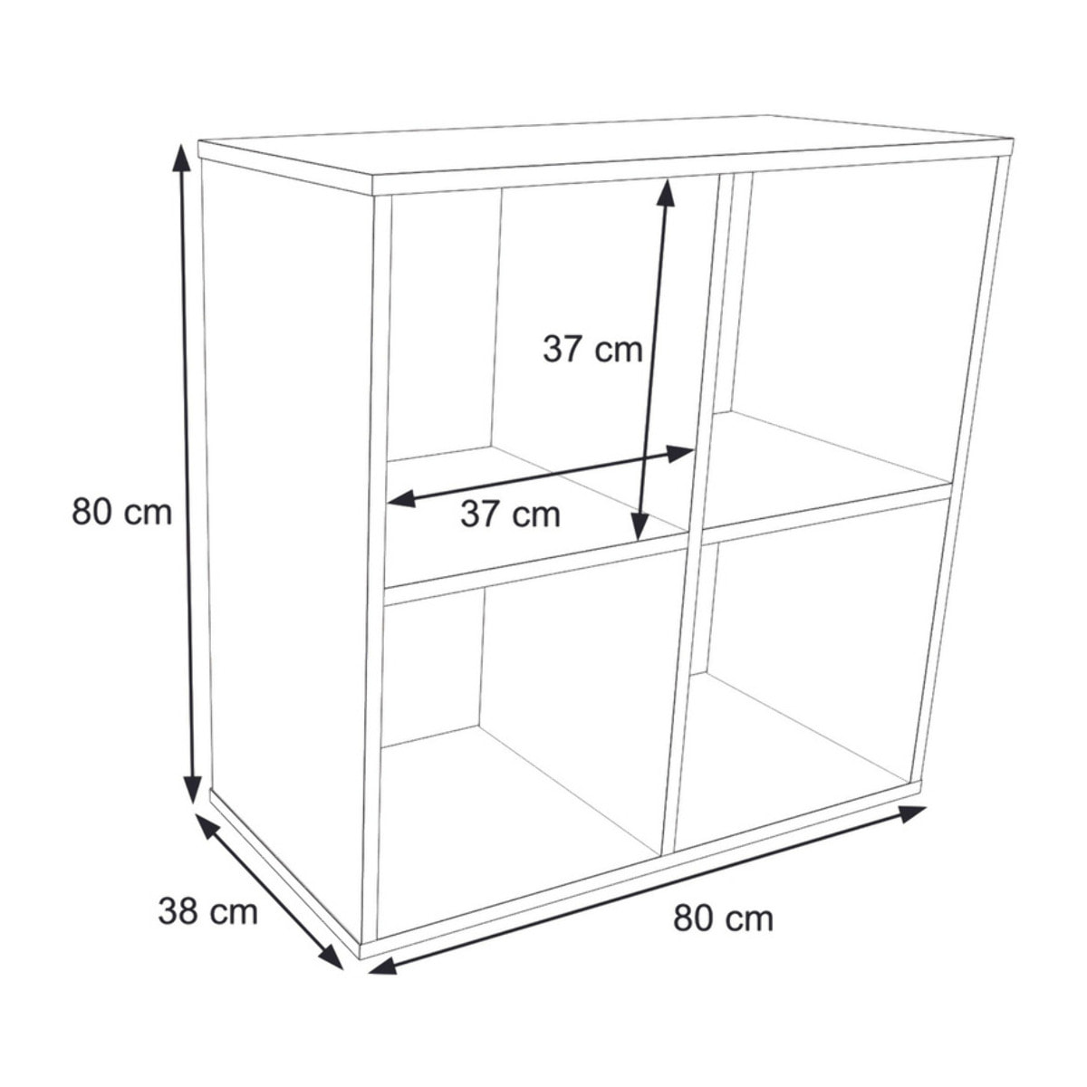 Libreria a Cubi Loni 2x2 Bianca