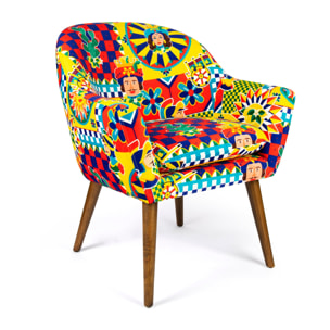 Poltrona Excelsa Sicilian Rhapsody in poliestere e multistrato 70x65x83 cm multicolore