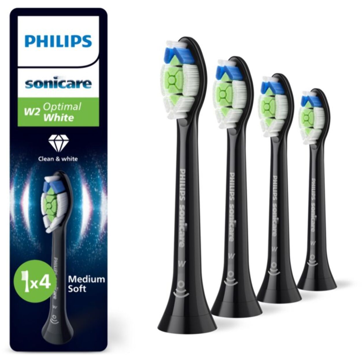 Brossette dentaire PHILIPS Sonicare lot de 4 -  HX6064/88 white Optimal