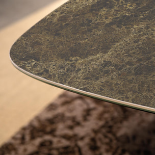 TAVOLO FISSO PRISMA - GRIGIO CARBONE, BOTTE BORDO INCLINATO, PIANO GRES PORCELLANATO EMPERADOR