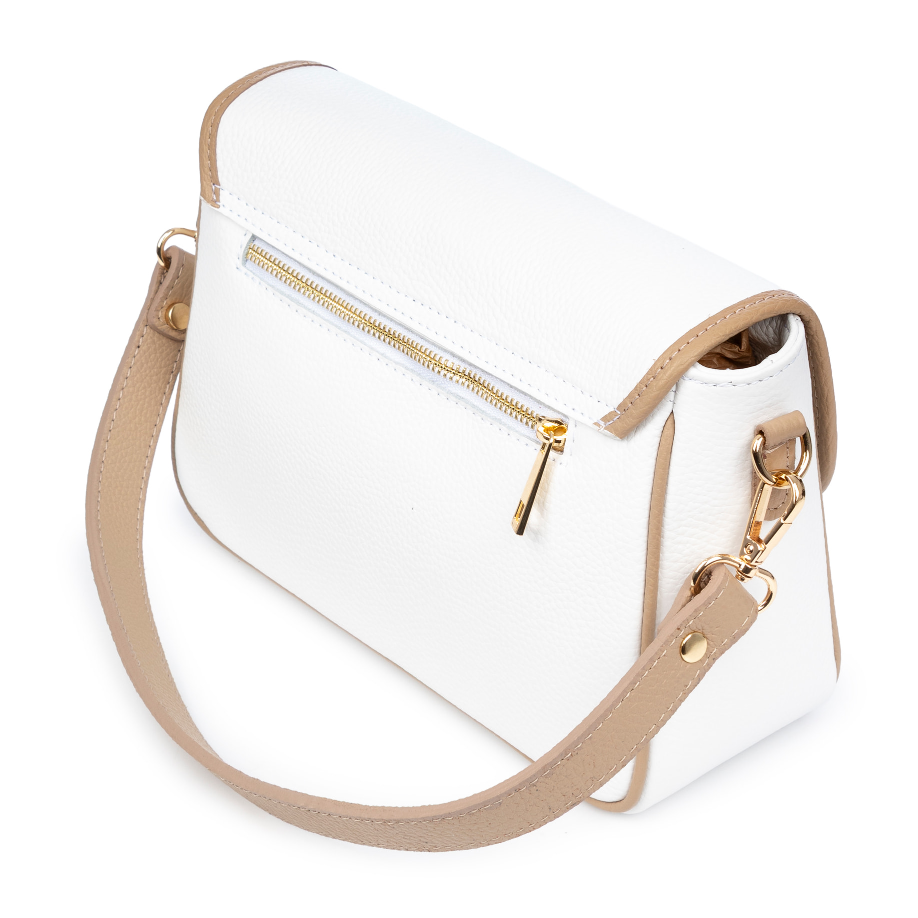 Barbianello bolso bandolera mujer. Piel auténtica Dollaro bitono.