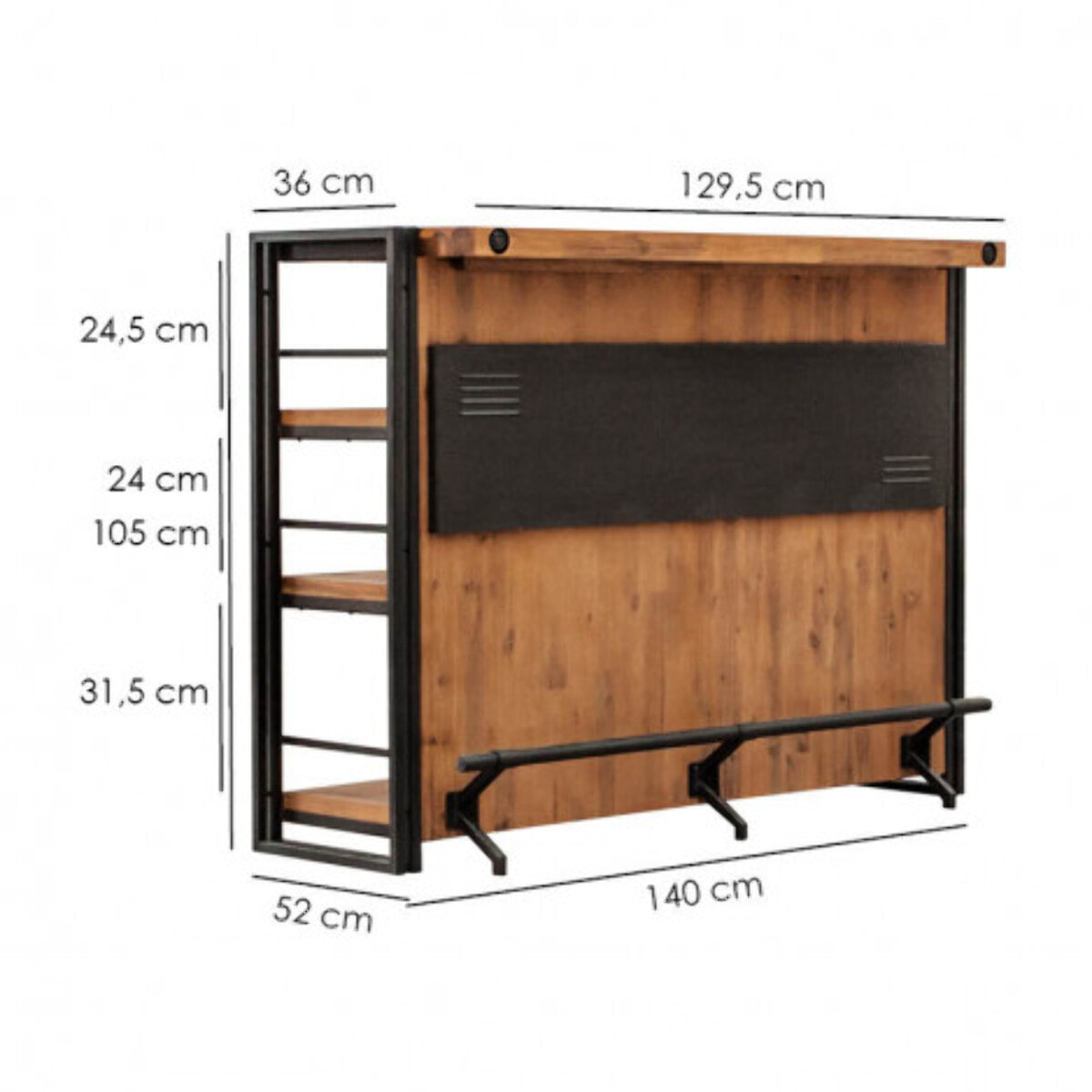 Bar en bois & métal style industriel - ATELIER