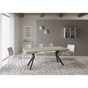 Mesa extensible 90x90/194 cm Dolcezza cachemira patas antracita