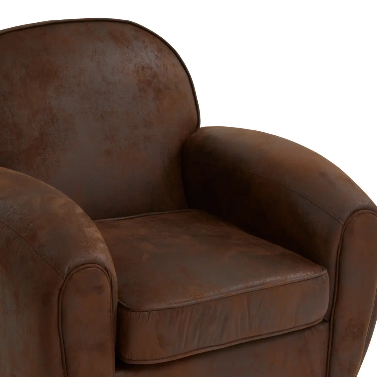 Fauteuil club "Stanis" effet cuir marron