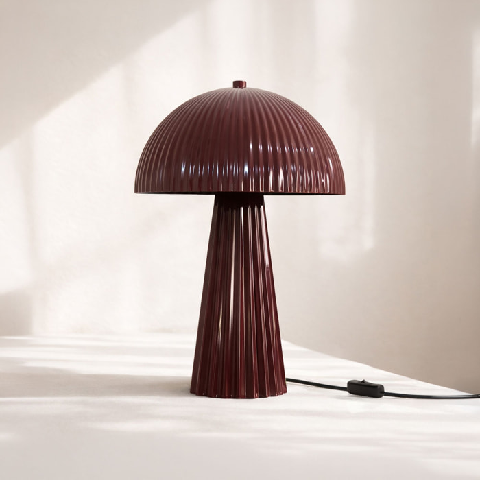 Lampe en métal bordeaux THALIA