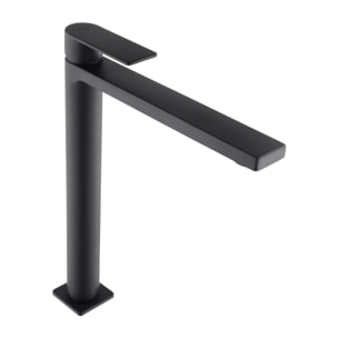B-Way set mitigeur lavabo XL + mitigeur cuisine Ceramia Timeless acier inoxydable, douchette extractible, noir (SATTMLBM285BM)