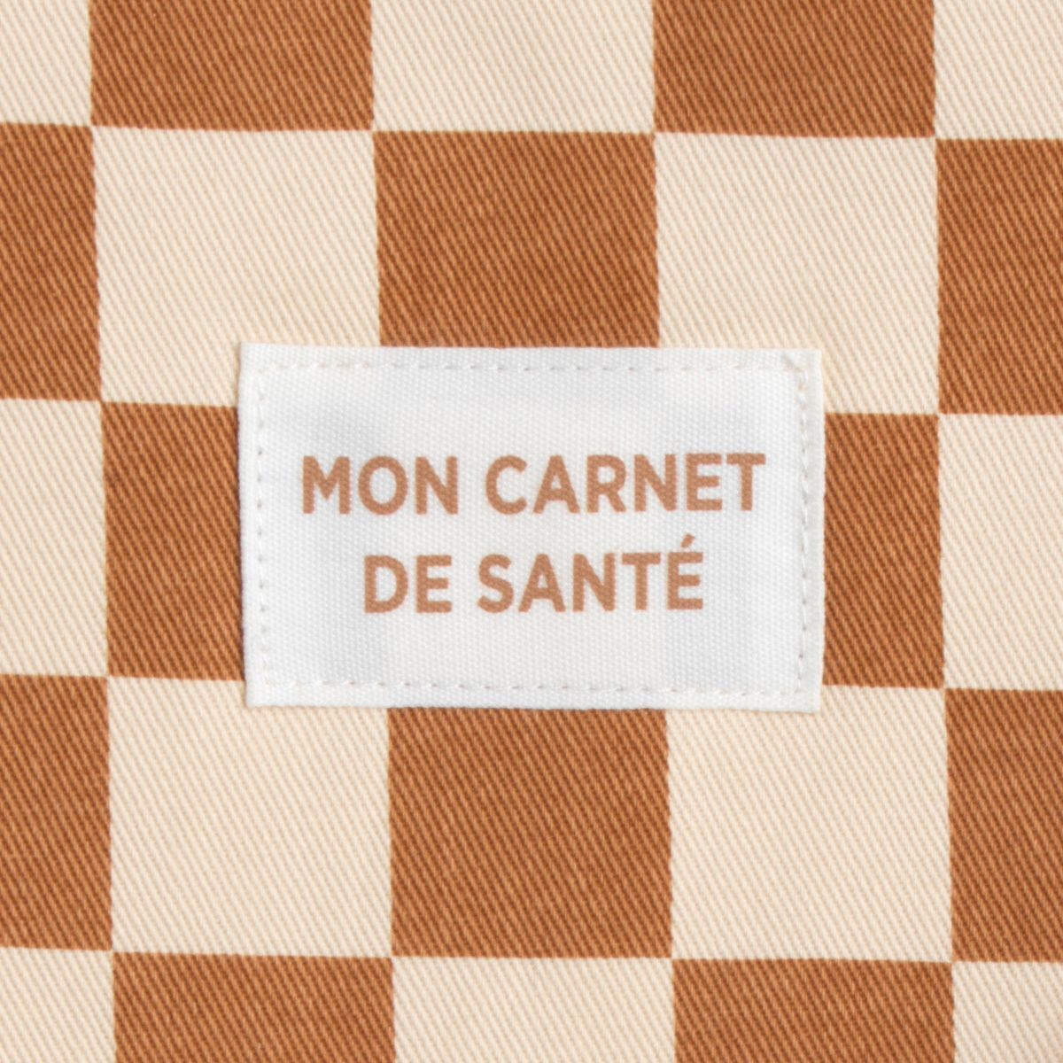 Protège carnet de santé damier en coton