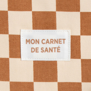 Protège carnet de santé damier en coton