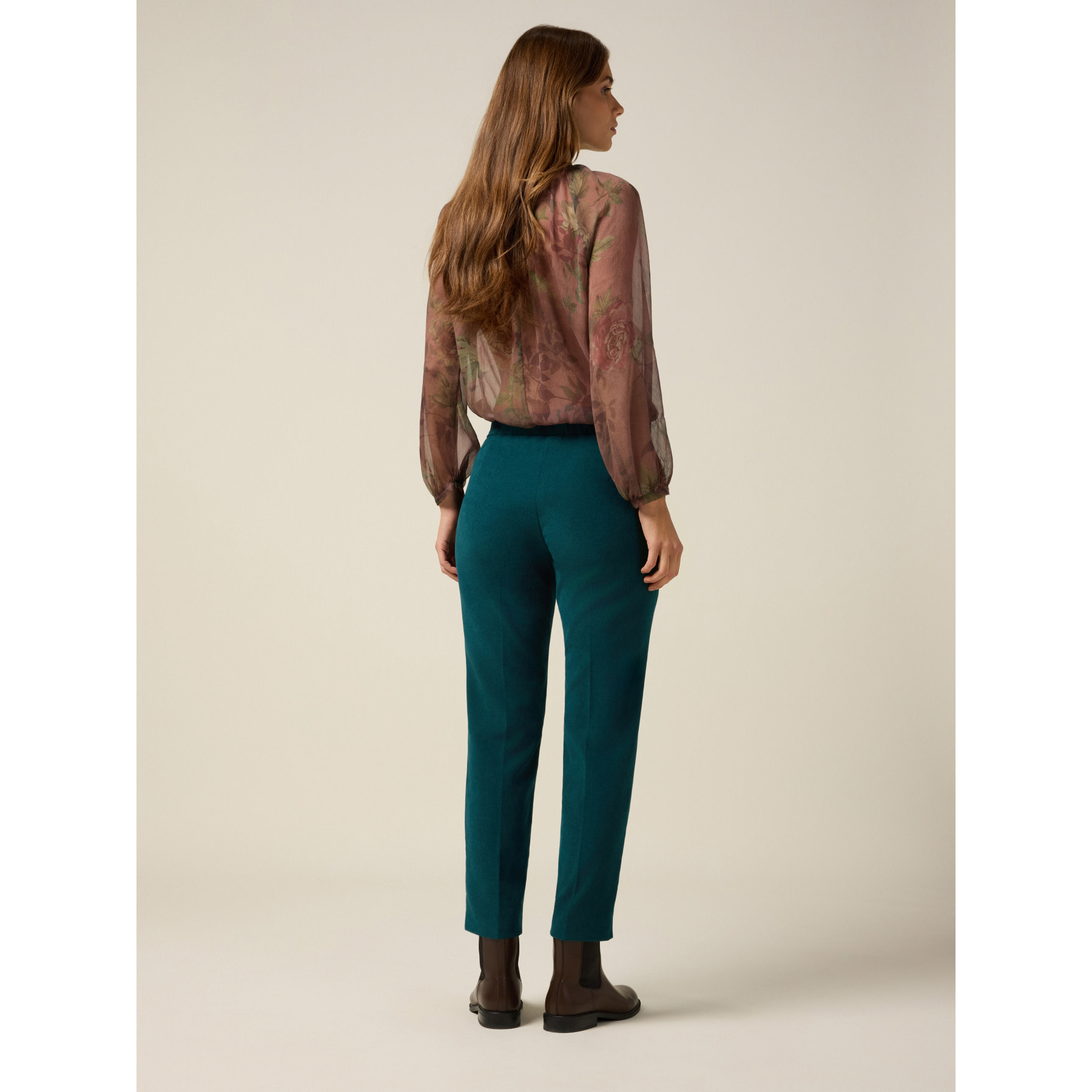 Oltre - Pantalones regular de pana - Petrol Blue