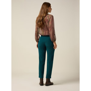 Oltre - Pantalones regular de pana - Petrol Blue