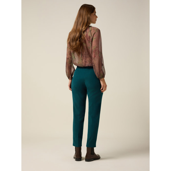 Oltre - Pantalones regular de pana - Petrol Blue