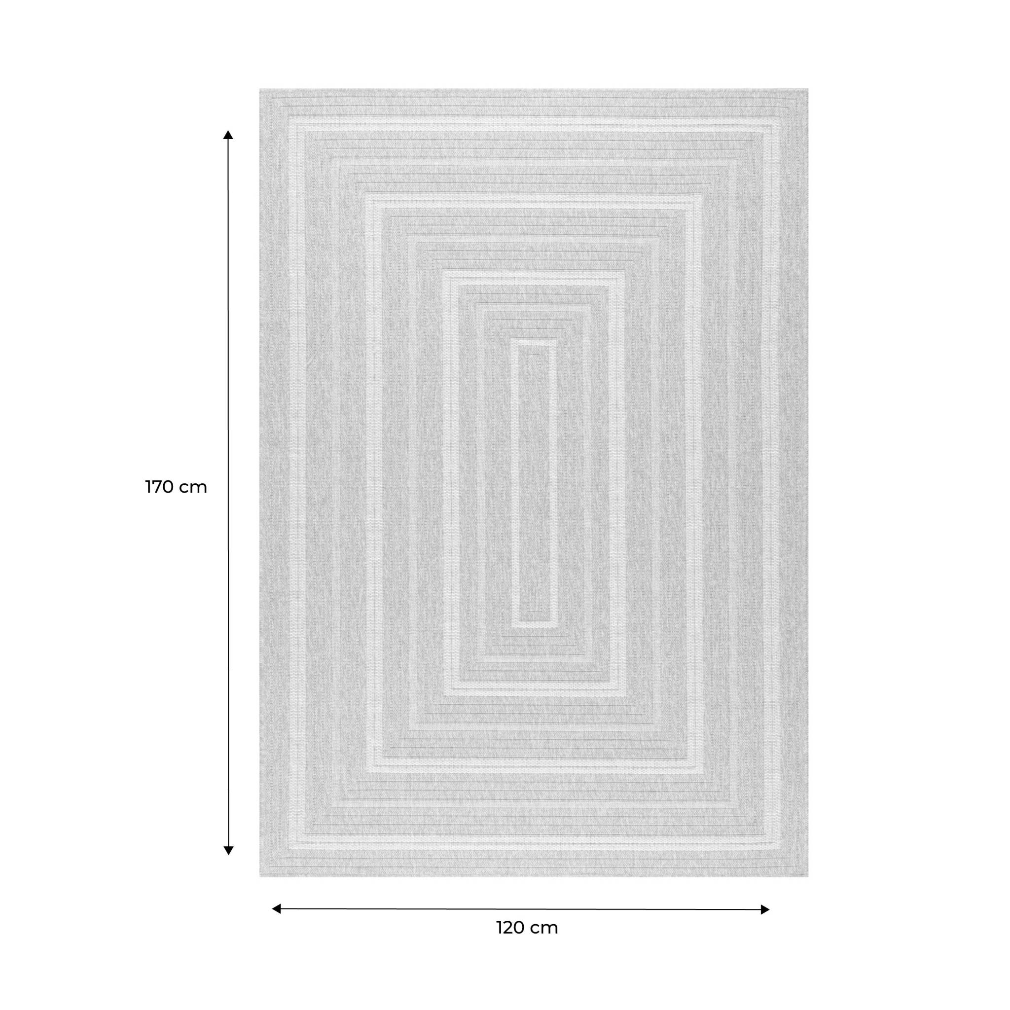Tapis intérieur/extérieur effet toile de jute beige avec motifs DAYMO