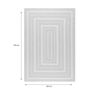 Tapis intérieur/extérieur effet toile de jute beige avec motifs DAYMO