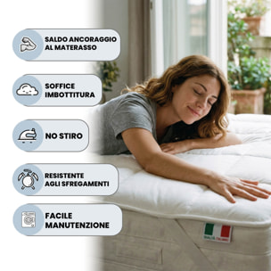 TOPPER ELEGANT TRAPUNTATO CON ELASTICI - Made in Italy
