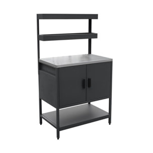 Cuisine extérieure 3 modules en acier inoxydable noir