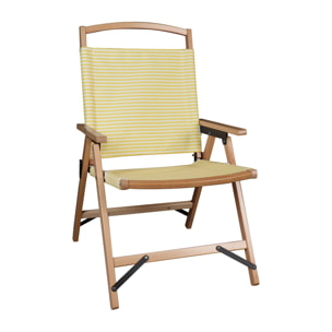 Chaise de plage en toile jaune à rayures PLAYA