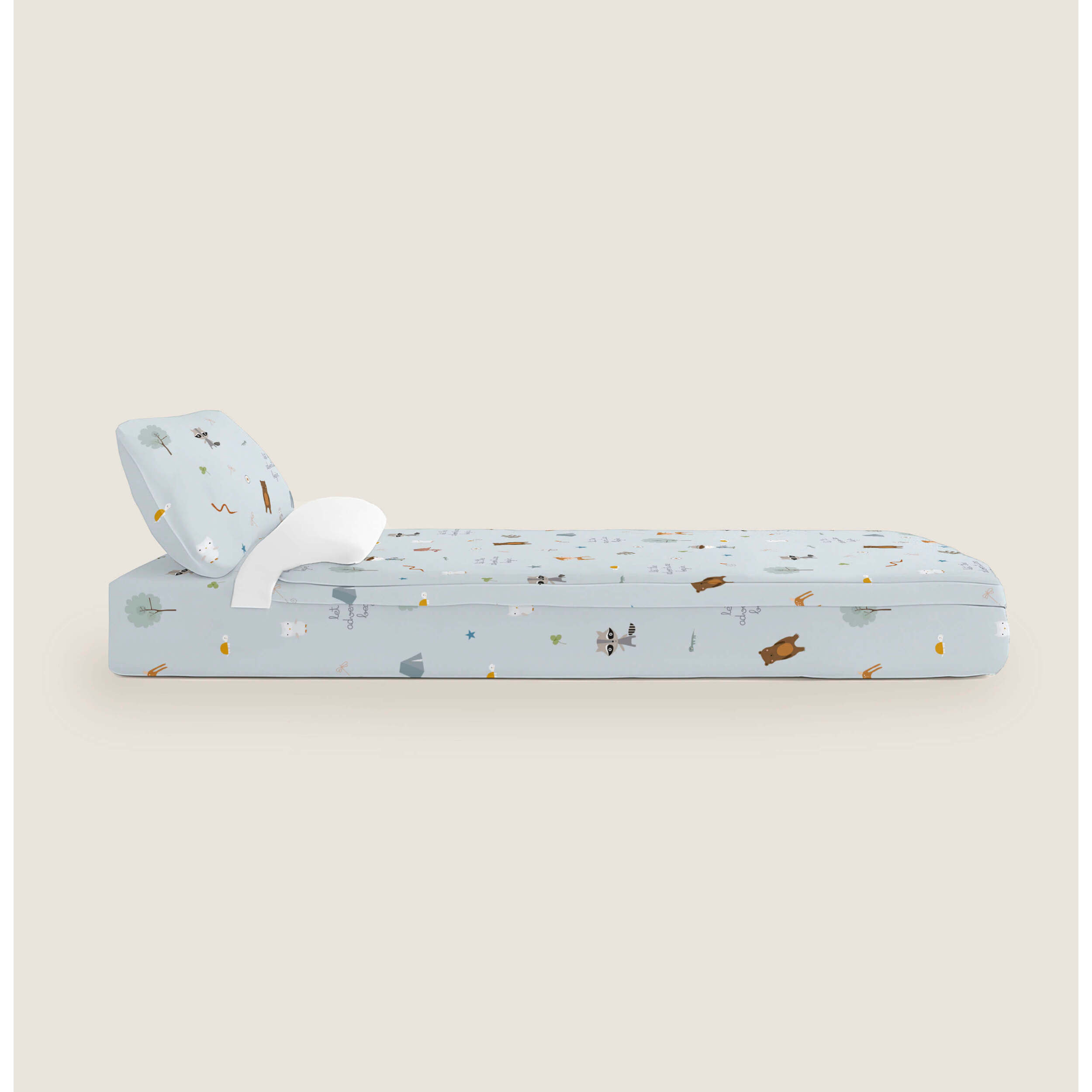 Saco Nórdico Estampado - Infantil - Con cremallera - Incluye 1 Funda de Almohada - 100% Algodón - Aventura Bosque
