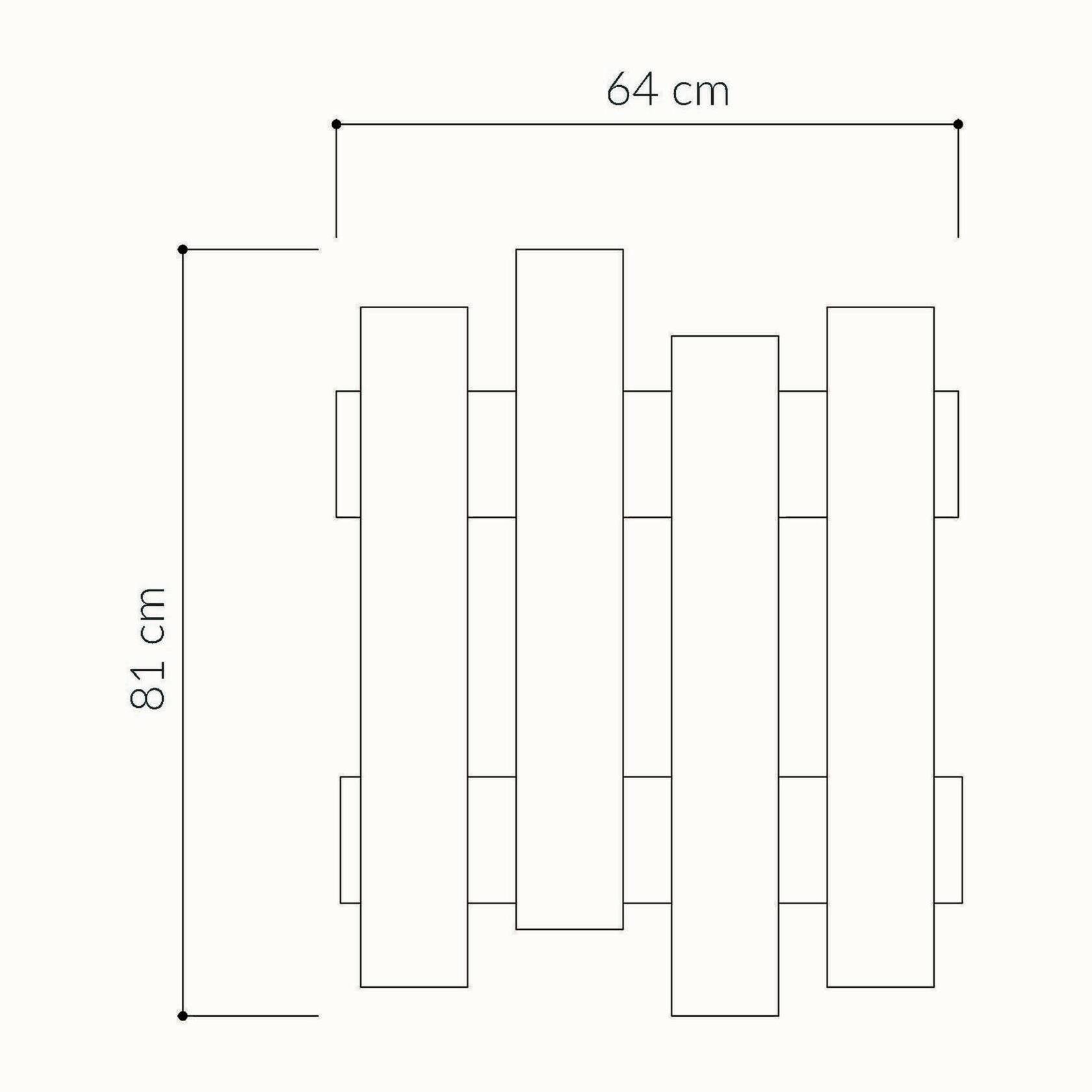 Appendiabiti Dpons, Attaccapanni, Portabiti multiuso, Appendiabiti da parete, 64x4h79 cm, Bianco