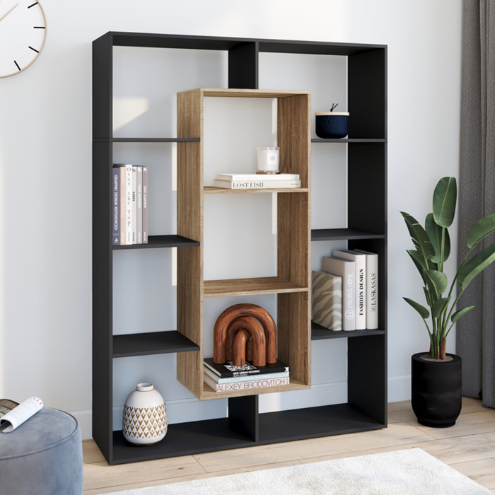 Etagère bibliothèque Paulette bois et noire