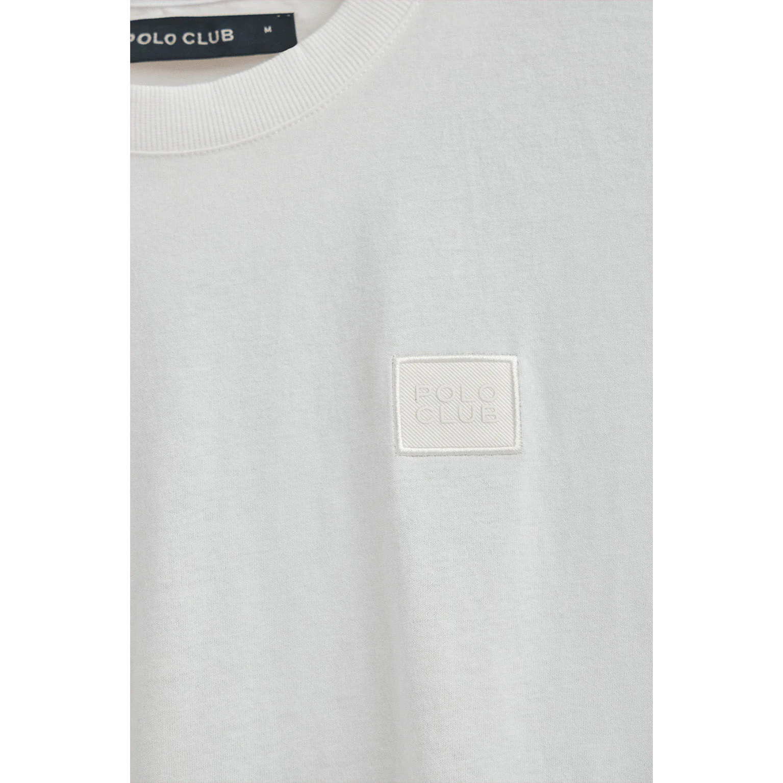 Camiseta blanca de manga larga con parche personalizado Polo Club